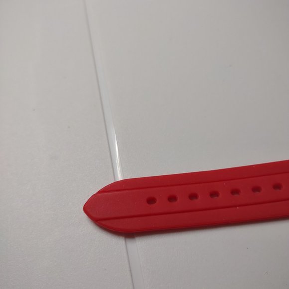 Geneva Platinum Watch With Red Rubber Band - Picture 5 of 11
